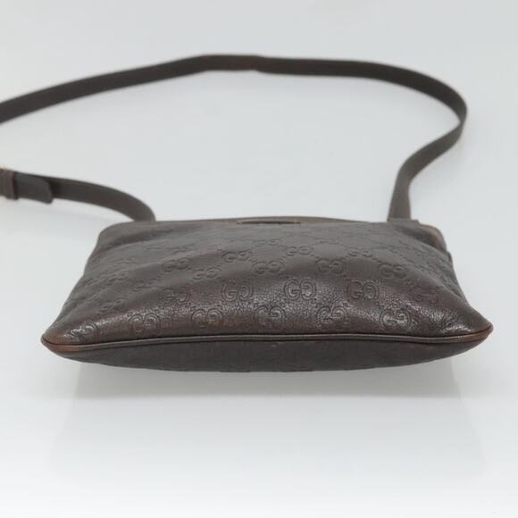 GUCCI GG Canvas Guccissima Bag Leather Dark Brown Gold - Picture 5 of 16